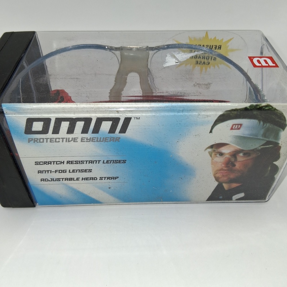Wilson Omni Protective Eyewear Black & Red With Storage Case